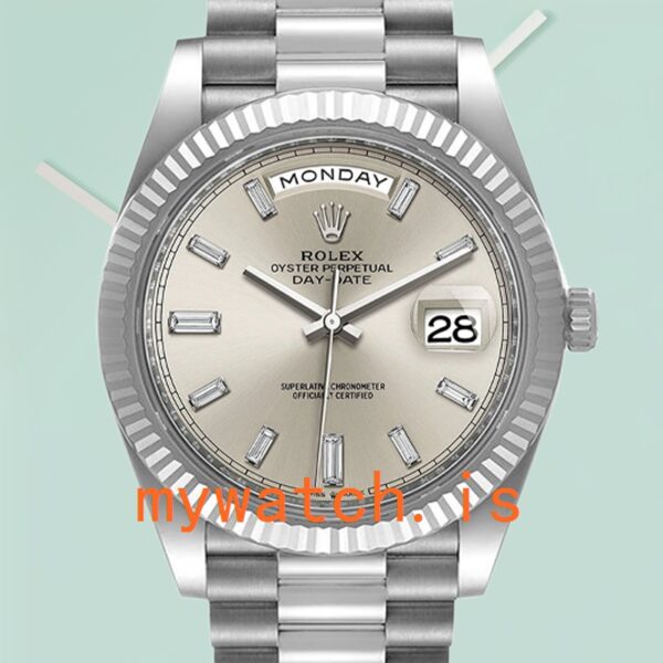 Rolex Day-Date 40mm Mens m228236-0002 Silver Dial Automatic: Genuine vs. Replica
