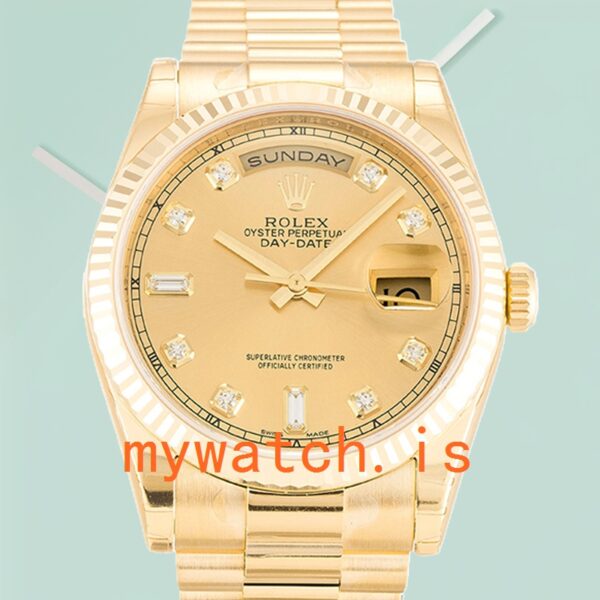 Rolex Day-Date 36mm Mens 118238 Stainless Steel: Genuine vs. Replica