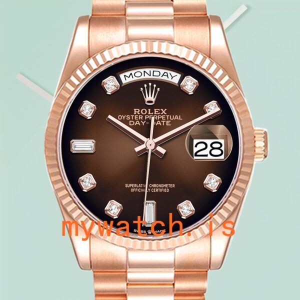 Rolex Day-Date 36mm Mens m128235-0037 Brown Dial: Genuine vs. Replica