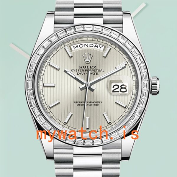 Rolex Day-Date m228396tbr-0022 Mens 40mm Silver Stripe Dial: A Timeless Masterpiece